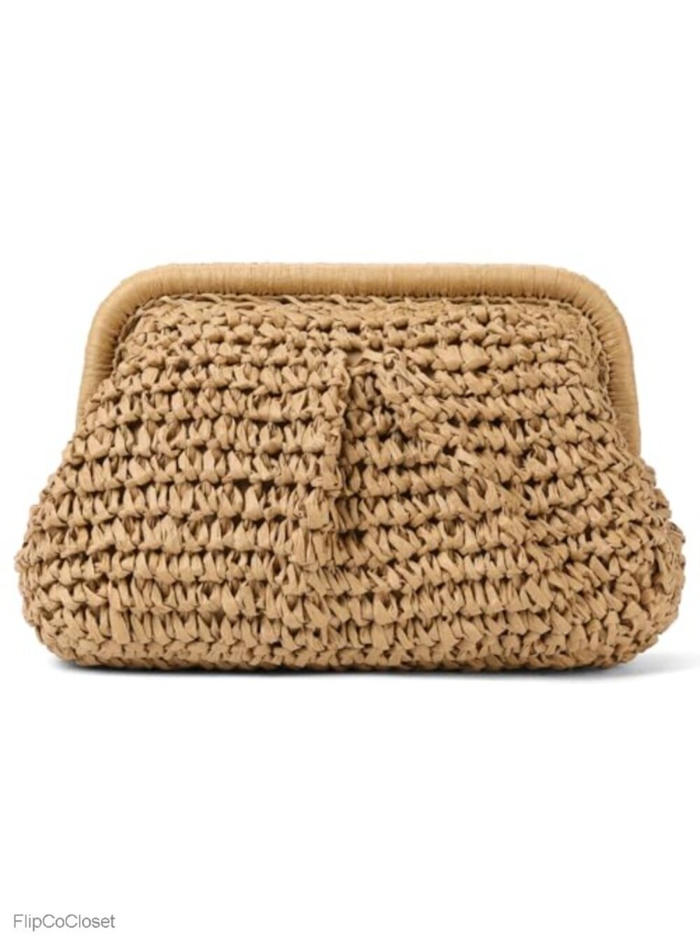 Straw Clutch Crossbody Handbag Woven Shoulder Bag Cloud Dumpling Pouch